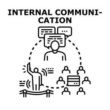 Internal communication vector concept representing team discussion Stock Illustration