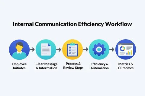 Internal Communication Workflow Tracking for Leadership Strategy Illustrazione stock