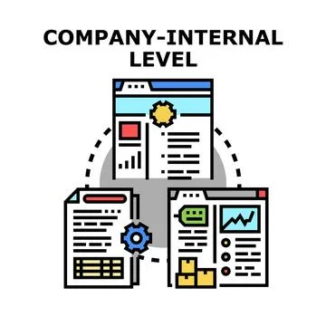 Internal company collaboration process connecting different levels Stock Illustration