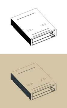 Internal computer CD DVD ROM drive Stock Illustration