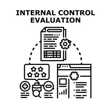 Internal control evaluation system analyzing business operations 스톡 일러스트