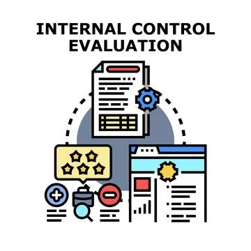 Internal control evaluation system analyzing business operations 스톡 일러스트