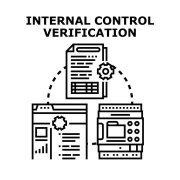 Internal control verification system process Stock Illustration