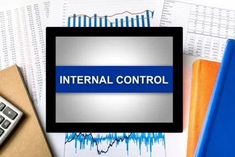 Internal control word on tablet Foto stock