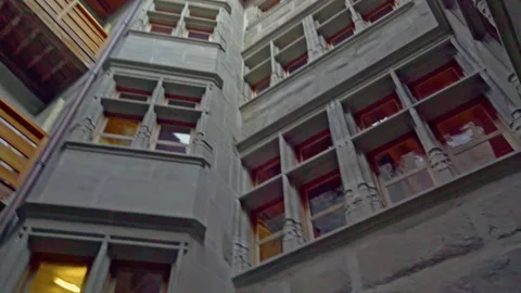 Internal courtyard of the Chamoncel residence located in the heart of the city Stock Footage 268622240