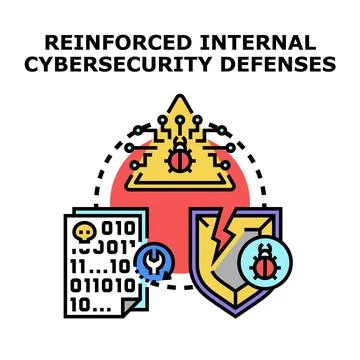 Internal cybersecurity defenses strengthening system security Stock Illustration