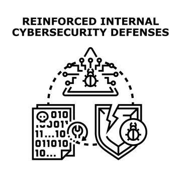 Internal cybersecurity defenses strengthening system security Stock Illustration