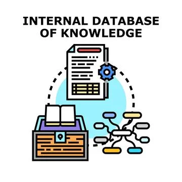 Internal database of knowledge system concept 库存插图
