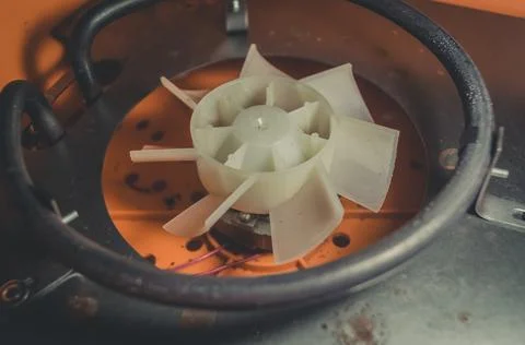 The internal device of the electric dryer for the dehydration of vegetables and Stock Photos