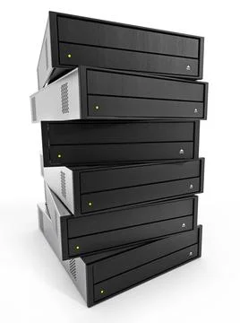 Internal disc drives stack. 3D illustration Internal disc drives stack iso... Stockfoto's