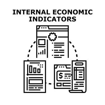 Internal economic indicators tracking business data performance Stock Illustration
