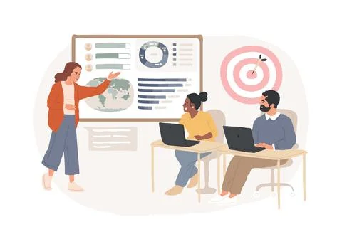 Internal education isolated concept vector illustration. Illustrazione stock