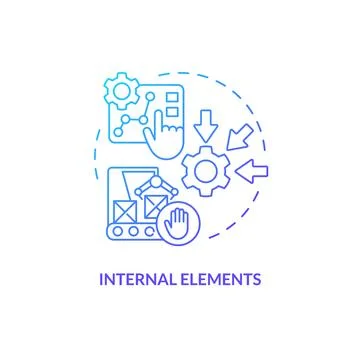 Internal elements blue gradient blue gradient concept icon Stock Illustration