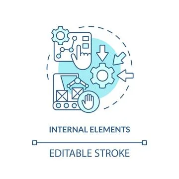 Internal elements turquoise concept icon Stock Illustration
