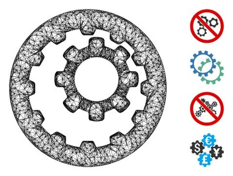 Internal Gears Web Vector Mesh Illustration 스톡 일러스트