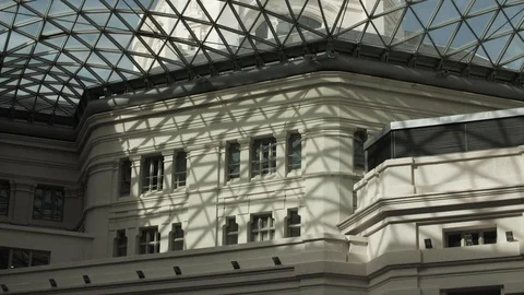 Internal glass dome architecture Stock Footage 128817649