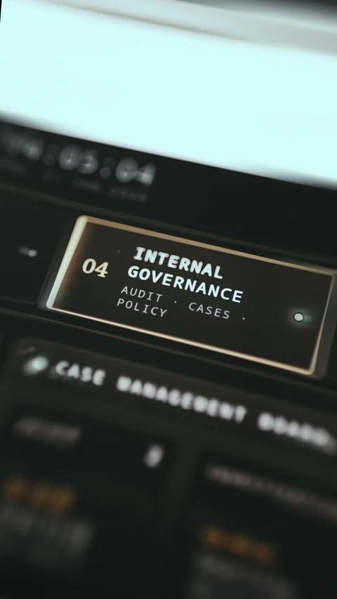 Internal Governance Audit Cases and Policy Module Stock Footage 337883704