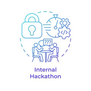 Internal hackathon blue gradient concept icon Stock Illustration