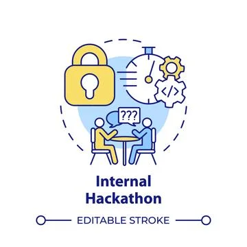 Internal hackathon multi color concept icon Stock Illustration