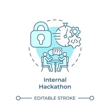 Internal hackathon soft blue concept icon Stock Illustration
