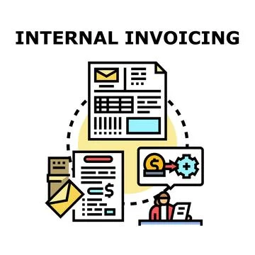 Internal invoicing process managing and optimizing financial transactions Stock Illustration
