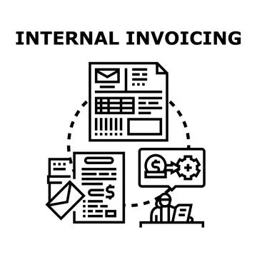Internal invoicing process managing and optimizing financial transactions Stock Illustration