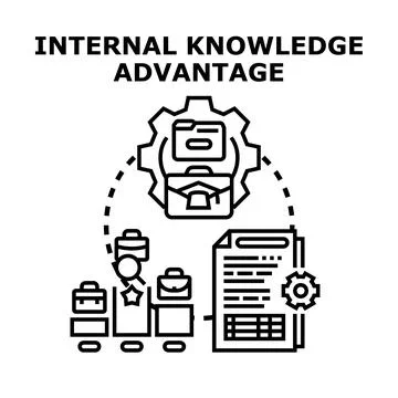 Internal knowledge advantage improving business process efficiency Stock Illustration