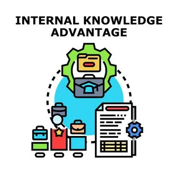 Internal knowledge advantage improving business process efficiency Stock Illustration
