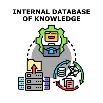 Internal knowledge database management concept vector illustration Stock Illustration
