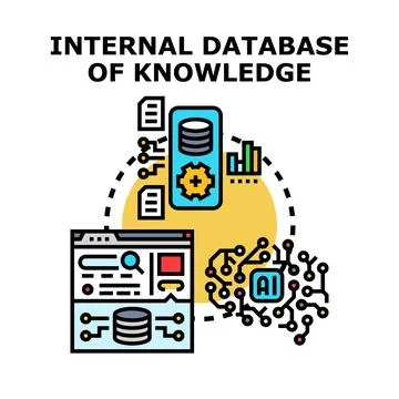 Internal knowledge database management system processing data Illustrazione stock