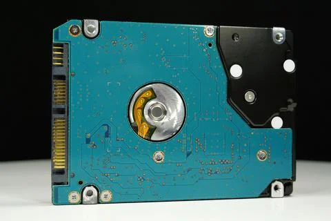 Internal laptop hard disk keeping essential digital files and backups organ.. Foto stock