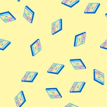 Internal linking seo isometric icon seamless pattern Stock Illustration