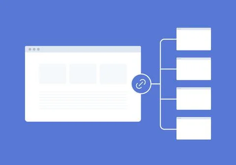 Internal Links SEO optimization concept illustration. Hyperlinks link to Stock Illustration