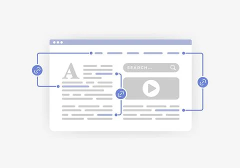 Internal Links - SEO strategy concept. Link Building with Keyword-Rich Anchor Illustrazione stock