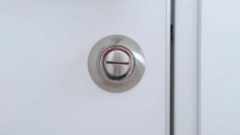 The internal lock of interior white door turns from vertical to horizontal Video stock 139742219