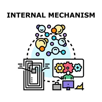 Internal mechanism developing a business process and analyzing data イラスト素材