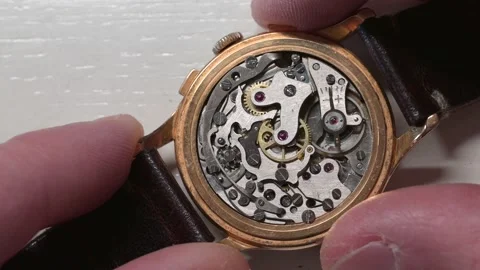 Internal Mechanism Of A Watch Stock Footage 171525277