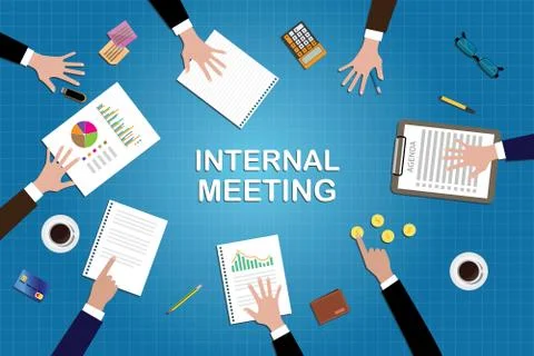 Internal meeting concept work in desk with graph document Stock-Illustration