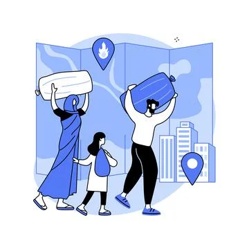 Internal migration abstract concept vector illustration. Illustrazione stock