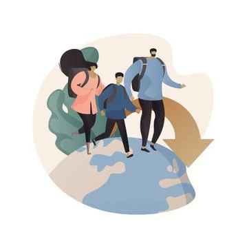 Internal migration abstract concept vector illustration. Illustrazione stock