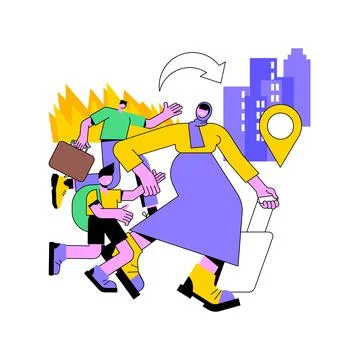 Internal migration abstract concept vector illustration. Stock Illustration
