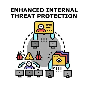 Internal network protecting from digital threats and risks 스톡 일러스트