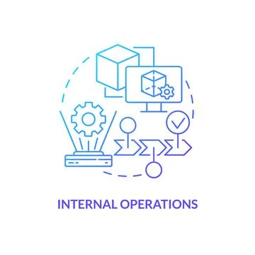 Internal operations blue gradient concept icon Illustrazione stock