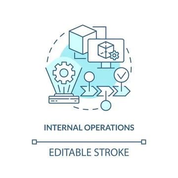Internal operations turquoise concept icon 스톡 일러스트