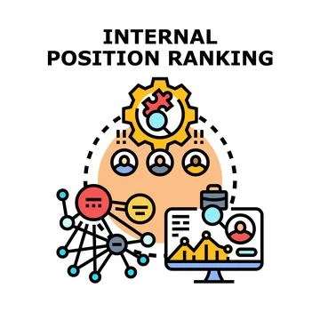Internal position ranking analyzing business performance Stock Illustration
