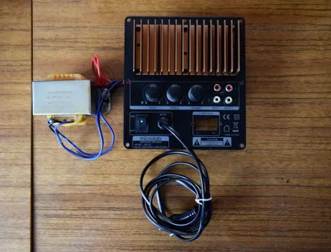 An internal power amplifier from the computer speaker system microlab solo 2. Stock Photos