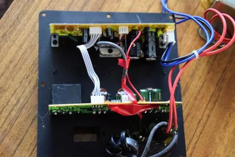 An internal power amplifier from the computer speaker system microlab solo 2. Stock Photos