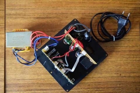 An internal power amplifier from the computer speaker system microlab solo 2. Stock Photos