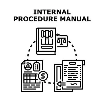 Internal procedure manual concept managing business operations Illustration