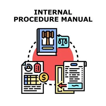 Internal procedure manual concept managing business operations Illustration
